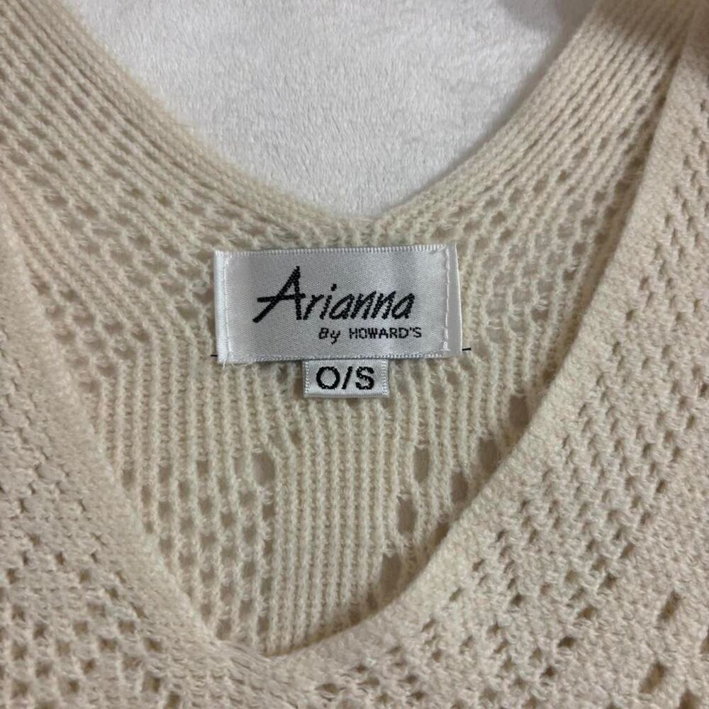 Arianna Cream Fringe Knit Blanket Sweater | Boho | One Size - Picture 2 of 4
